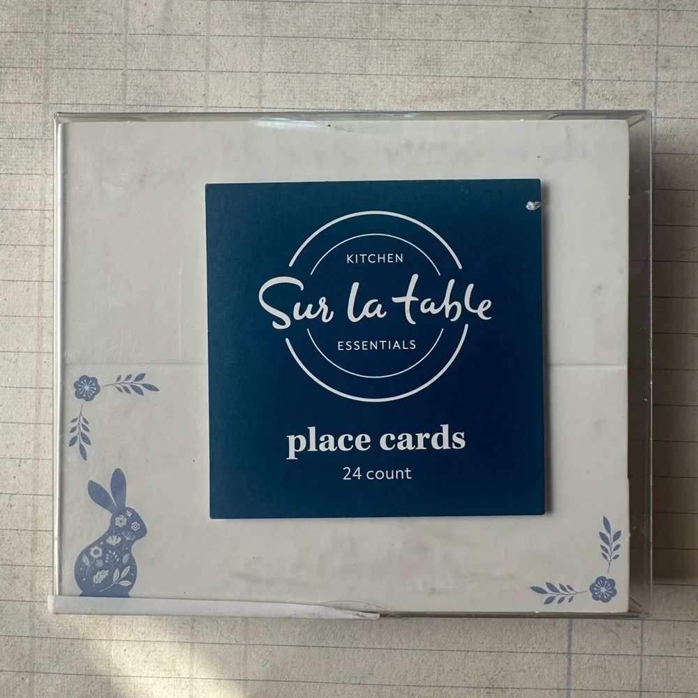 Sur La Table Blue & White Easter Bunny Place Cards
